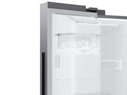 Refrigerador de dos puertas de 36 pulgadas y 27.4 pies cúbicos en acero inoxidable resistente a huellas dactilares, profundidad estándar