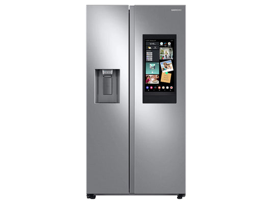36 in. 26.7 cu. ft. Smart Side by Side Refrigerator with Family Hub in Stainless Steel, Standard Depth