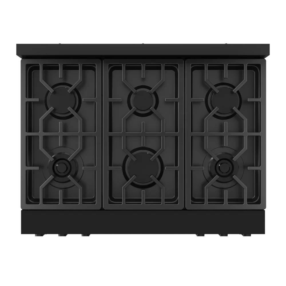 Gordon Ramsay Series 36-in 6 burners 6-cu ft Air Fry Convection Oven Freestanding Natural Gas Range ( Matte Black )