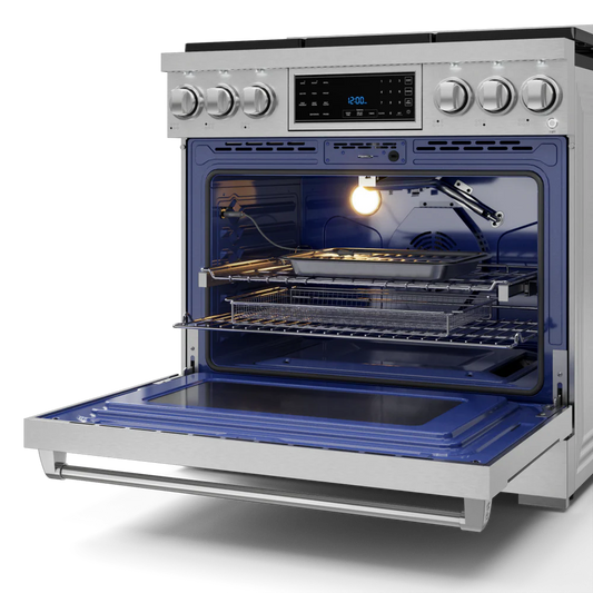 Gordon Ramsay Series 36-in 6 burners 6-cu ft Air Fry Convection Oven Freestanding Natural Gas Range ( Stainless Steel )