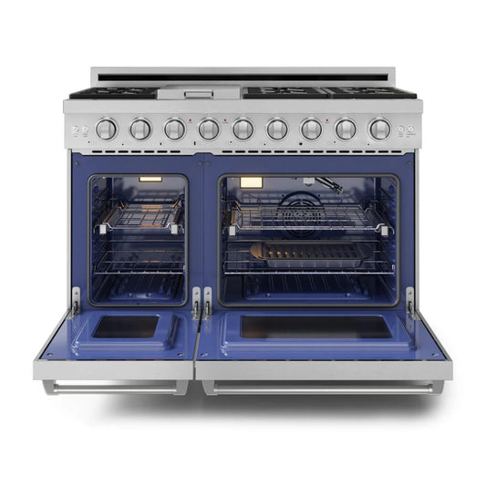 Gordon Ramsay Series 48-in 7 burners 4.6-cu ft / 2.2-cu ft Convection Oven Freestanding Double Oven Gas Range (Stainless Steel)