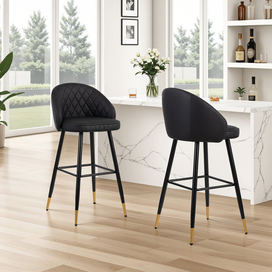 Oliver Vegan Leather Bar Stool Set
