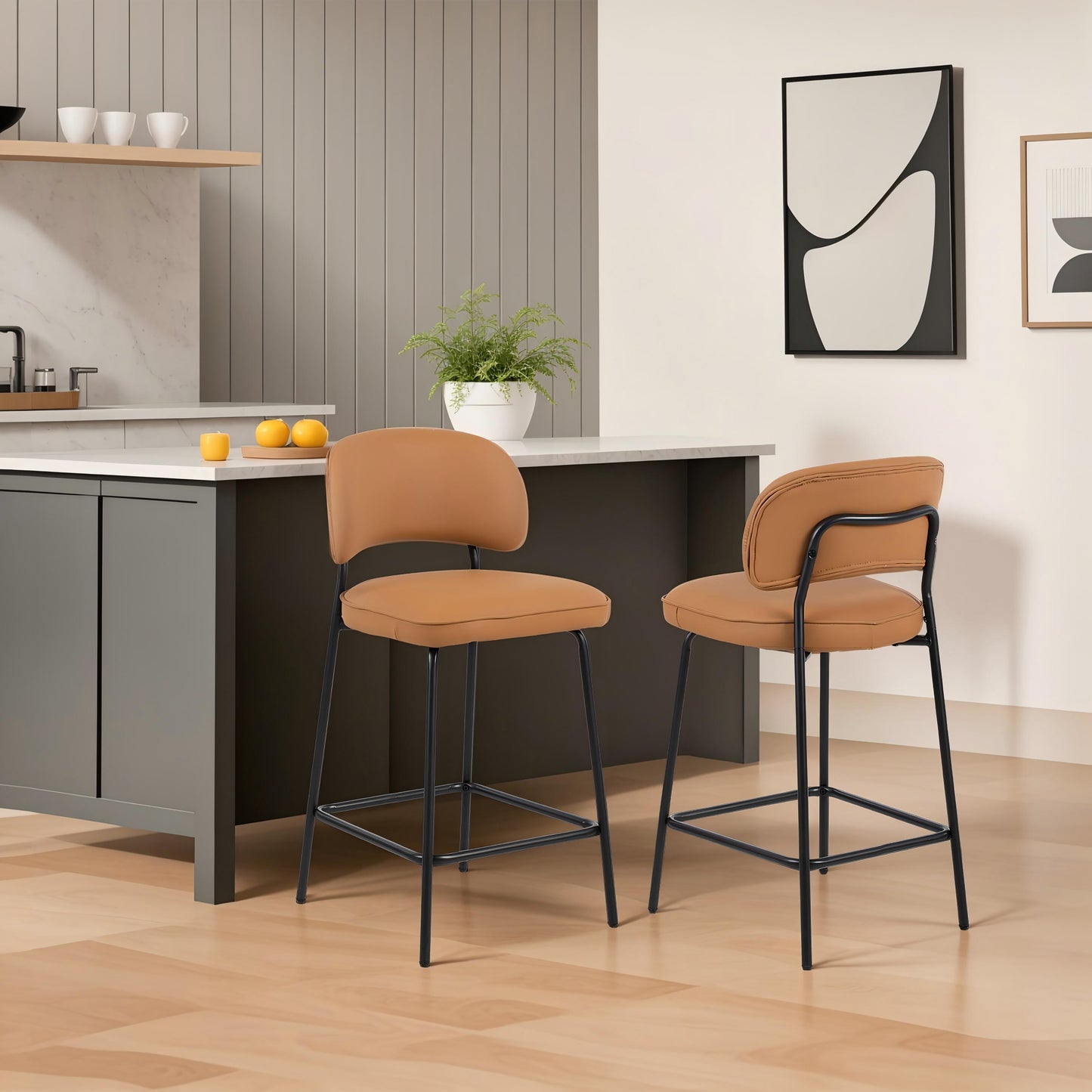 Blythe Vegan Leather Counter Stool Set