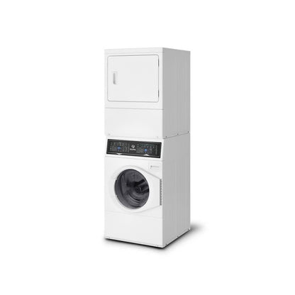 Stacked White Washer - Gas Dryer with Pet Plus Sanitize Fast Cycle Times 5-Year Warranty