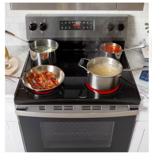 30 in. 4 Burner Element Free-Standing Electric Range in White