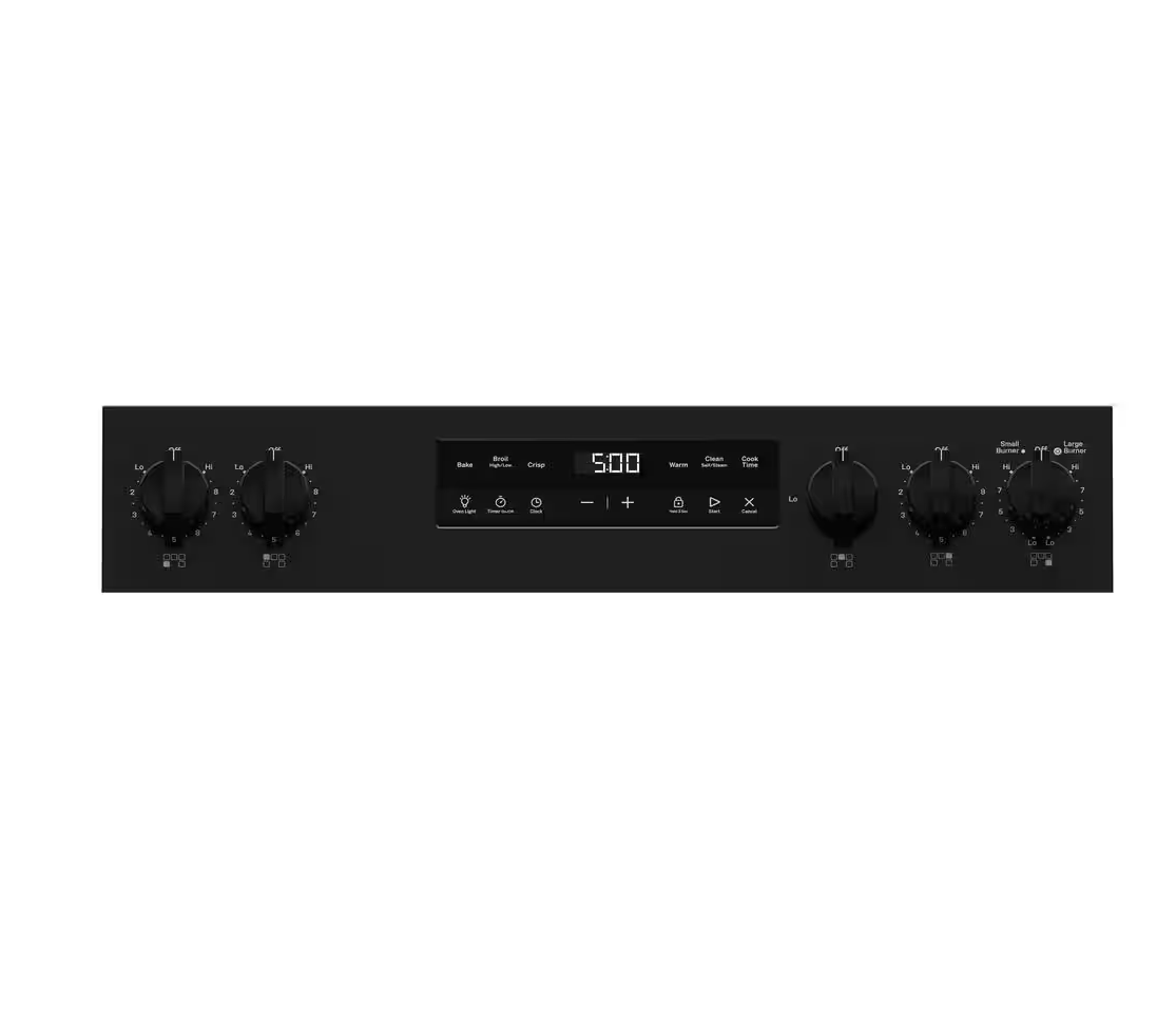 30 in. 5 Burner Element Free-Standing Electric Range in Black with Crisp Mode
