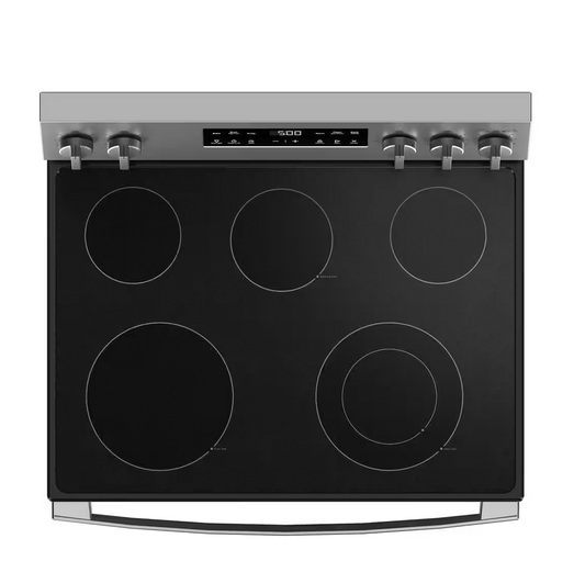 30 in. 5 Burner Element Free-Standing Electric Range in Stainless with Crisp Mode