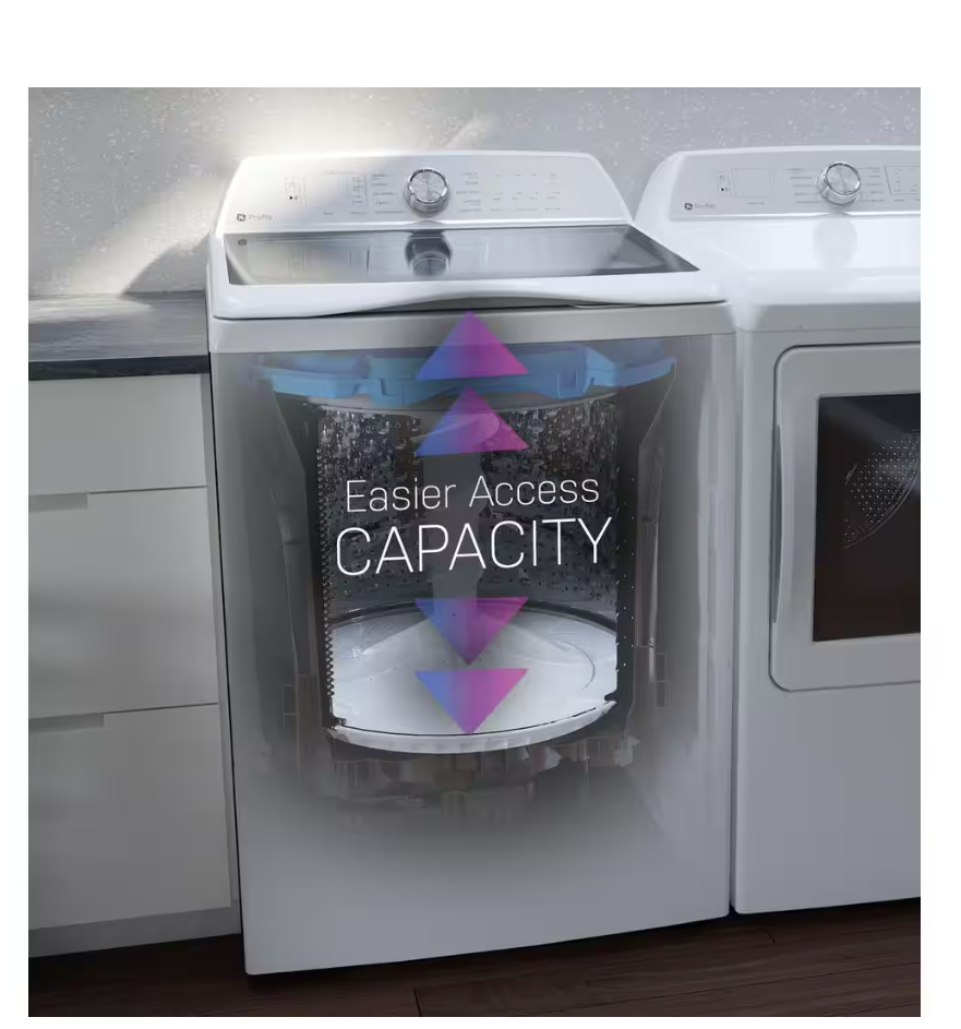 Profile 5.3 cu. ft. High-Efficiency Smart Top Load Washer in White with Quiet Wash Dynamic Balancing Technology