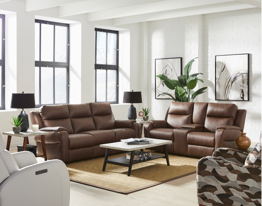 Davidson Double Power Reclining Console Loveseat