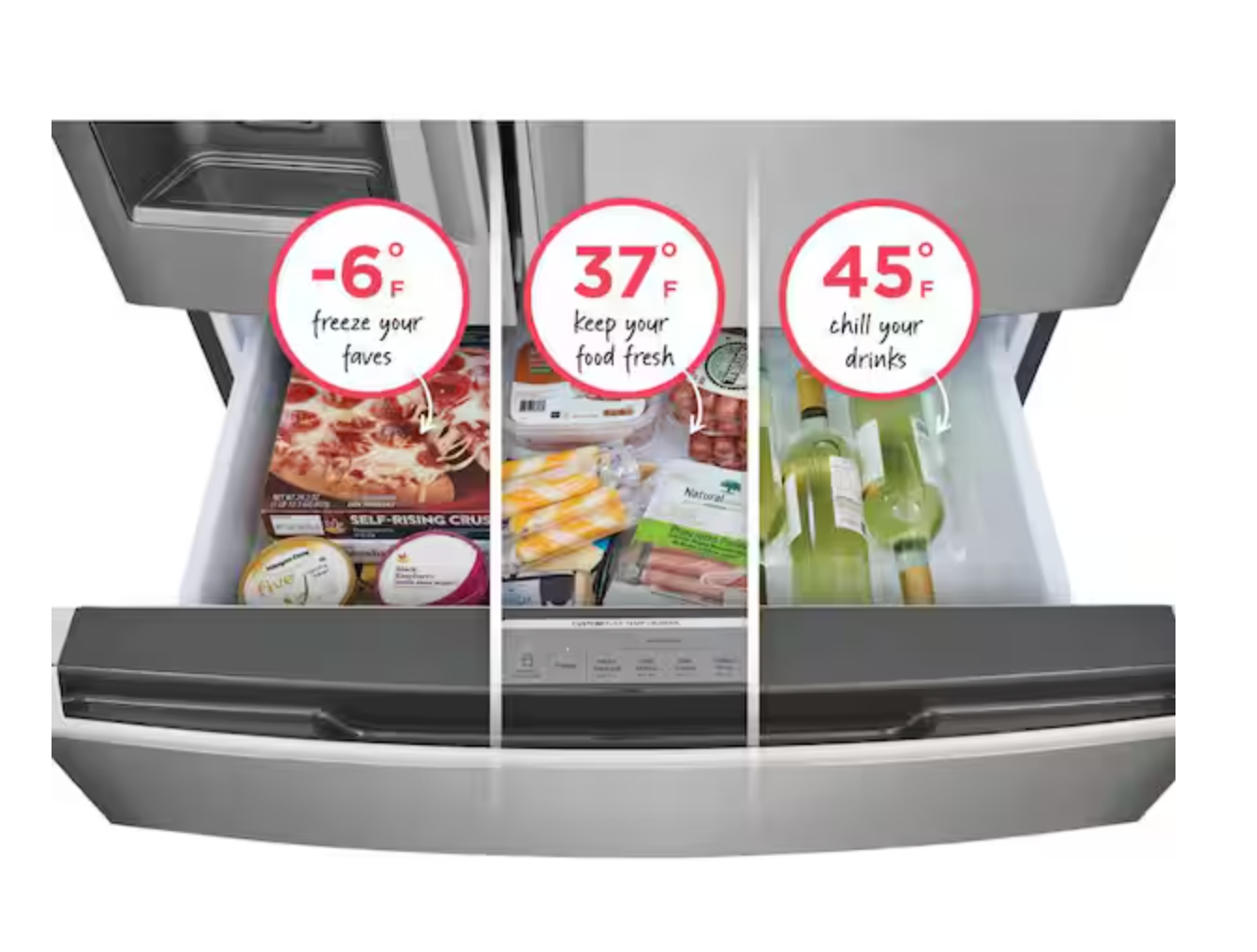 Gallery 21.4 cu. ft. Counter Depth 4-Door French Door Refrigerator in Stainless Steel with Internal Water Dispenser