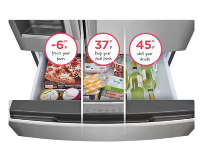 Gallery 21.4 cu. ft. Counter Depth 4-Door French Door Refrigerator in Stainless Steel with Internal Water Dispenser