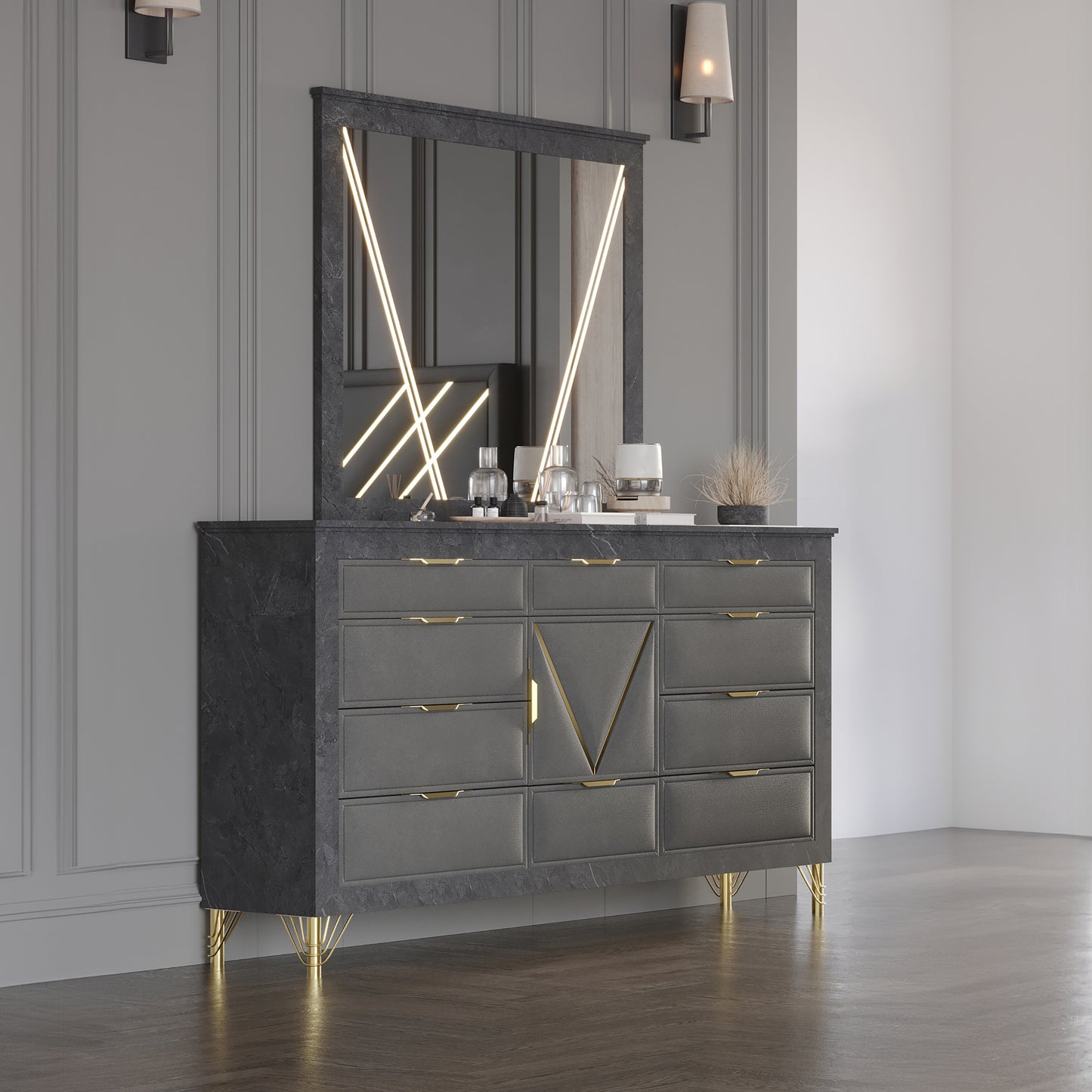 Symmetry Dresser & Mirror