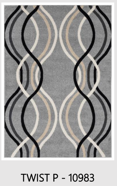 Twist Gray/Black/Beige Area Rug