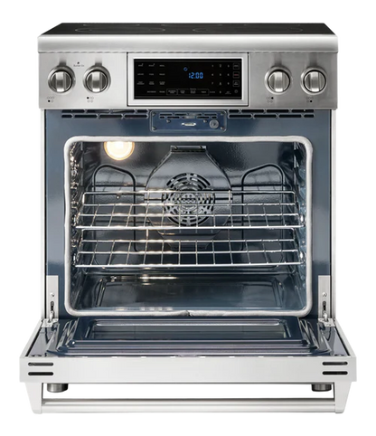 30-in Glass Top 5 burners 4.55-cu ft Air Fry Convection Oven Freestanding Electric Range (Stainless steel)