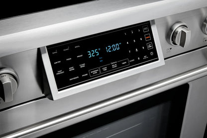 Horno de convección Air Fry de 36 pulgadas con cubierta de vidrio, 5 quemadores y 6 pies cúbicos, cocina eléctrica independiente (acero inoxidable) 