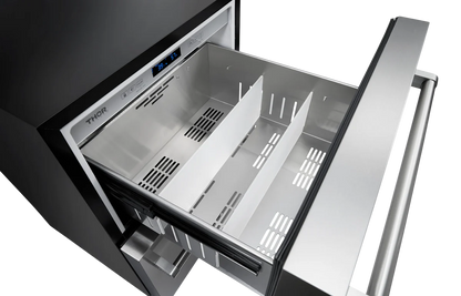 Refrigerador de 24 pulgadas con 2 cajones, empotrado/independiente (acero inoxidable) 