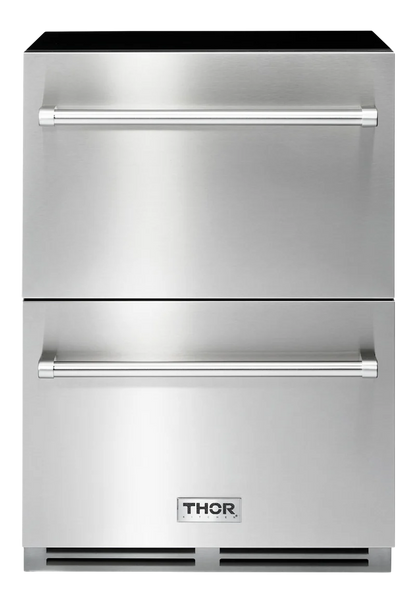 Refrigerador de 24 pulgadas con 2 cajones, empotrado/independiente (acero inoxidable) 