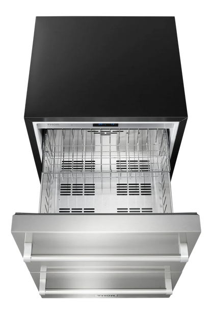 Refrigerador de 24 pulgadas con 2 cajones, empotrado/independiente (acero inoxidable) 