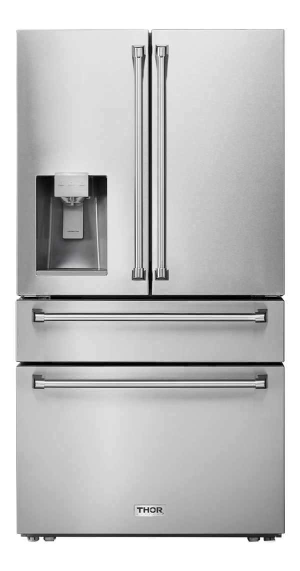 Counter-Depth 22-cu ft 4 -Door French Door Refrigerator with Ice Maker with Water and Ice Dispenser ( Stainless steel ) ENERGY STAR Certified