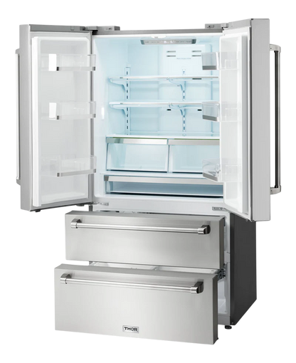 Refrigerador de 22.5 pies cúbicos con puerta francesa y 4 puertas con máquina de hielo (acero inoxidable) con certificación ENERGY STAR 