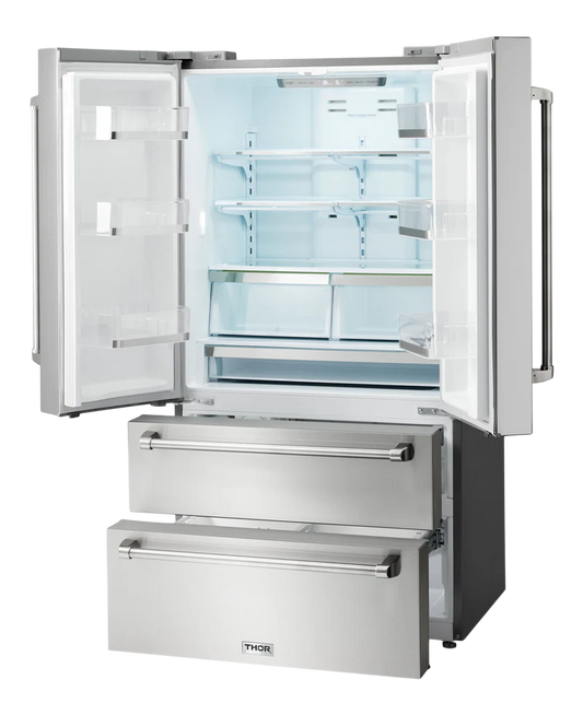 Counter-Depth 22.5-cu ft 4 -Door French Door Refrigerator with Ice Maker (Stainless steel) ENERGY STAR Certified