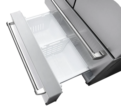 Refrigerador de 22.5 pies cúbicos con puerta francesa y 4 puertas con máquina de hielo (acero inoxidable) con certificación ENERGY STAR 