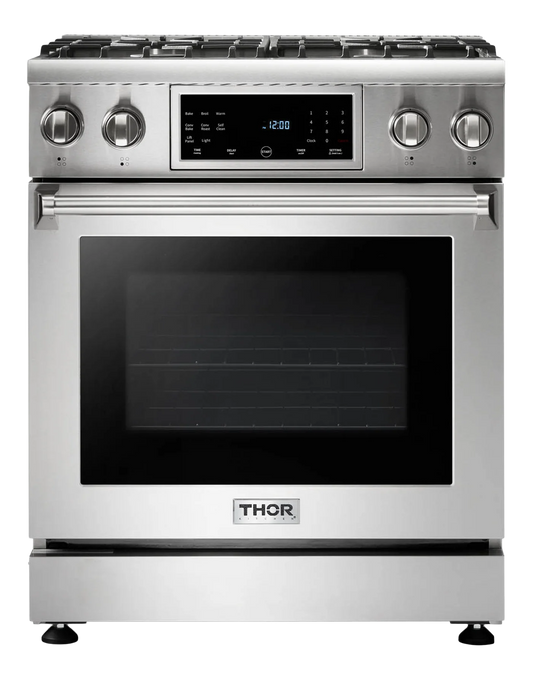 30-in 4 burners 4.55-cu ft Convection Oven Freestanding (Stainless steel)