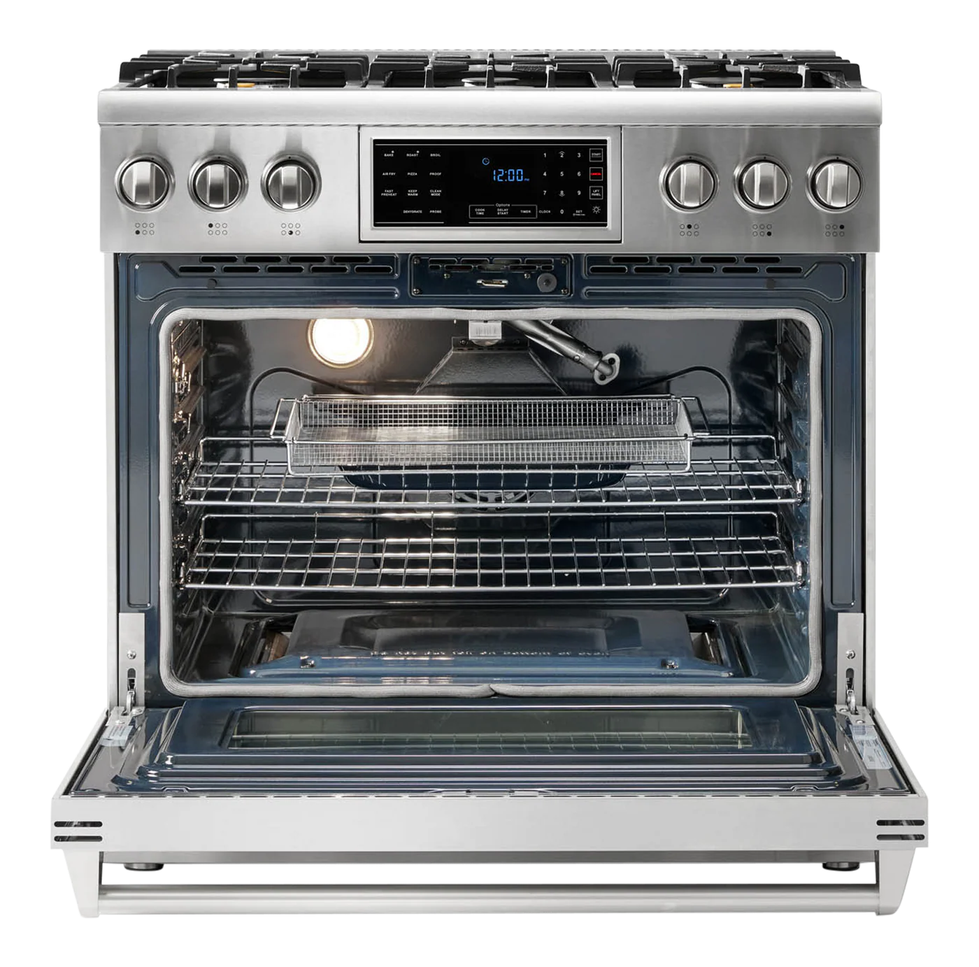 36-in 6 burners 6-cu ft Air Fry Convection Oven Freestanding Natural Gas Range (Stainless steel)
