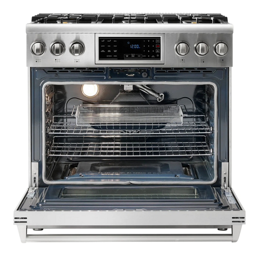 36-in 6 burners 6-cu ft Air Fry Convection Oven Freestanding Natural Gas Range (Stainless steel)
