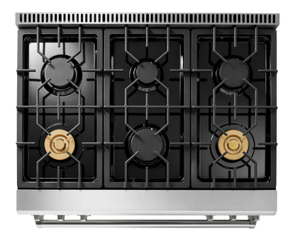 36-in 6 burners 6-cu ft Air Fry Convection Oven Freestanding Natural Gas Range (Stainless steel)
