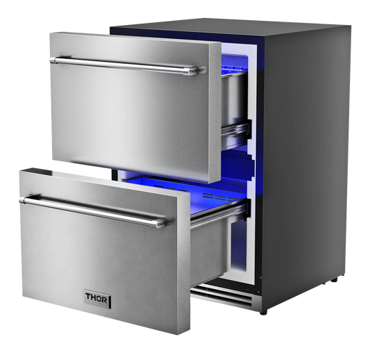 24-in 2 -Drawer Built-in/Freestanding Drawer Freezer (Stainless steel)