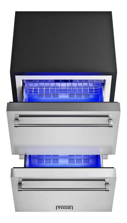 24-in 2 -Drawer Built-in/Freestanding Drawer Freezer (Stainless steel)