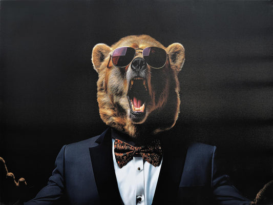Bear Print On Canvas