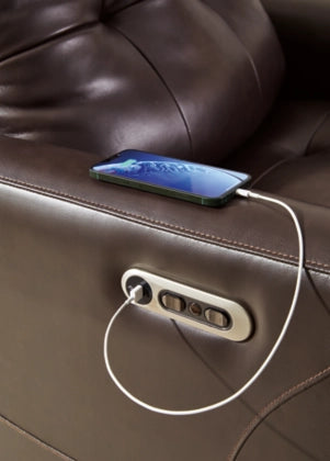 Pisgham Dual Power Leather Recliner