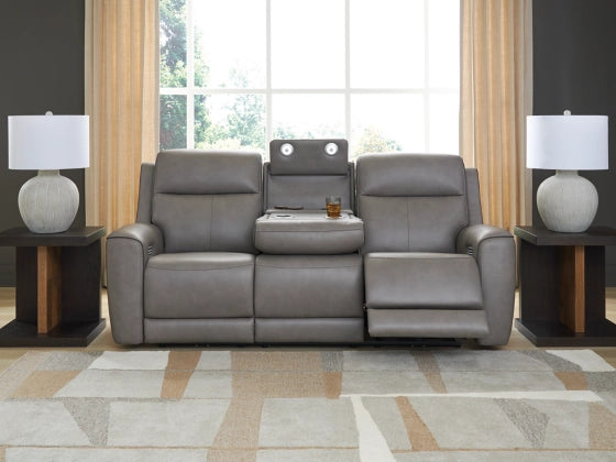 5Z-Comfort Dual Power Leather Reclining Sofa