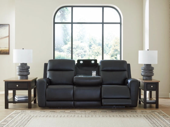 5Z-Comfort Dual Power Leather Reclining Sofa