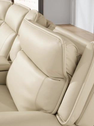 Double Deal 6-Piece Dual Power Leather Reclining Modular Sectional with Console