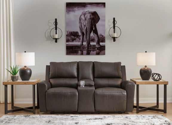 Boxmere Power Reclining Console Loveseat