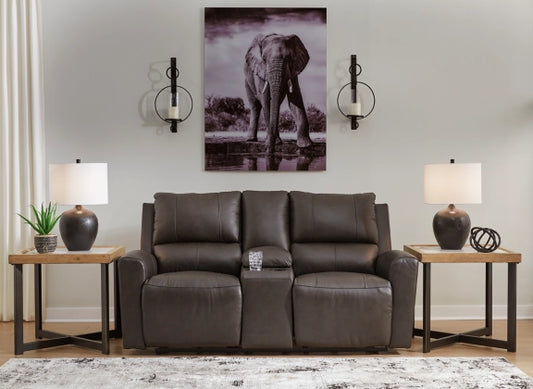 Boxmere Power Reclining Console Loveseat