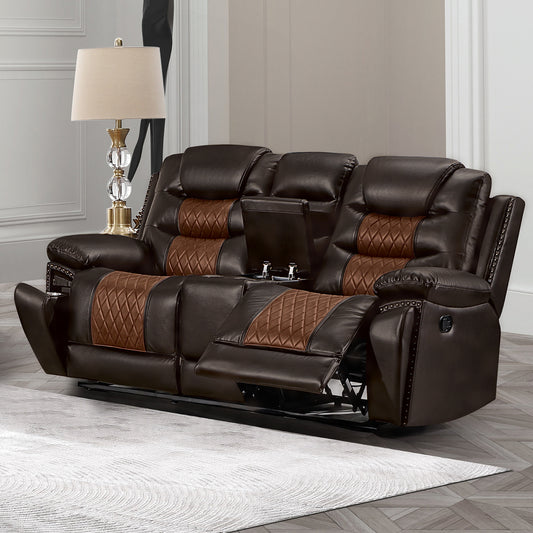 Nikko Reclining Console Loveseat