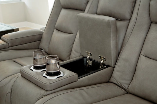 The Man-Den Power Reclining Console Loveseat
