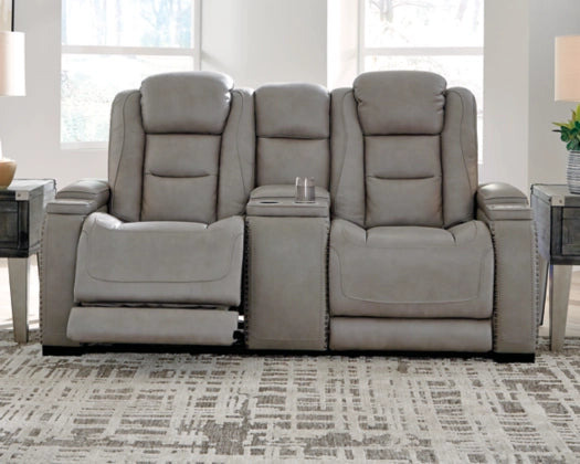 The Man-Den Power Reclining Console Loveseat