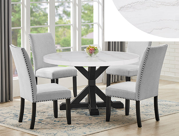 Varley Round Marble 5 PC Dining Group