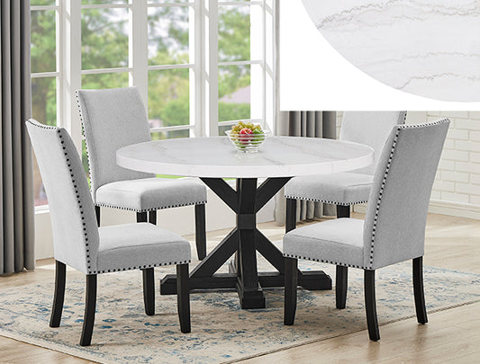 Varley Round Marble 5 PC Dining Group