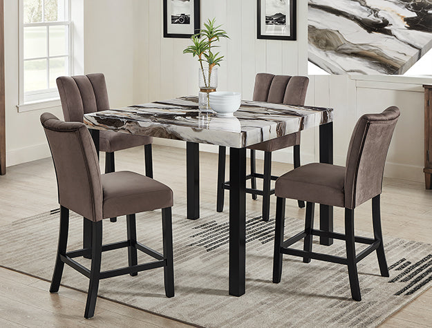 Vega Faux Marble 5 PC Counter Dining Group