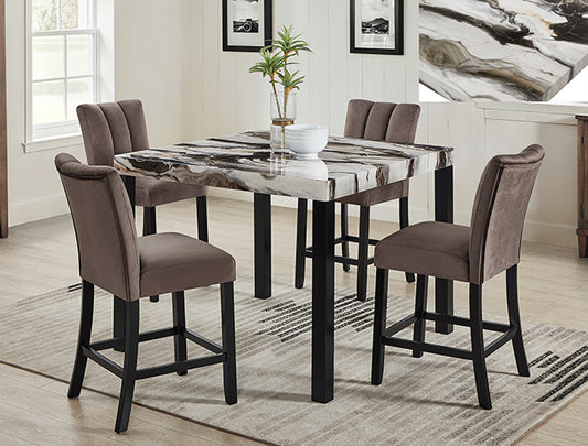 Vega Faux Marble 5 PC Counter Dining Group