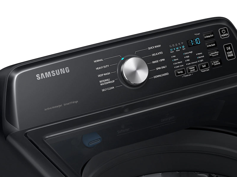 4.7 cu.ft. Large Capacity Smart Top Load Washer with Active WaterJet in Brushed Black