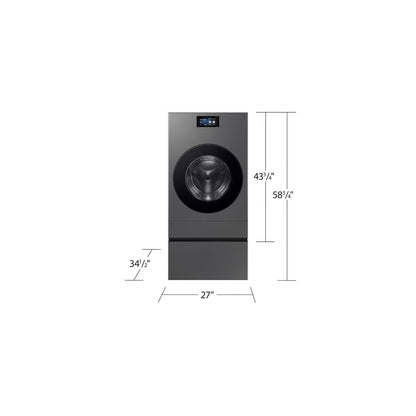 Lavadora y secadora eléctrica todo en uno Bespoke AI Laundry Vented Combo™ de ultra capacidad de 5.3 pies cúbicos con AI Home en acero oscuro 