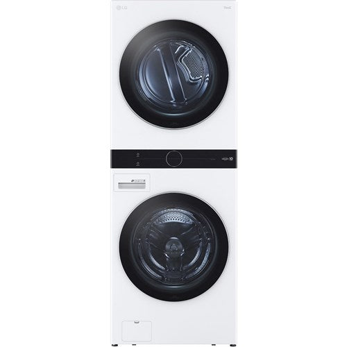 WashTower Stacked SMART Laundry Center 4.5 Cu.Ft. Front Load Washer & 7.4 Cu.Ft. Electric Dryer in White w/ Steam