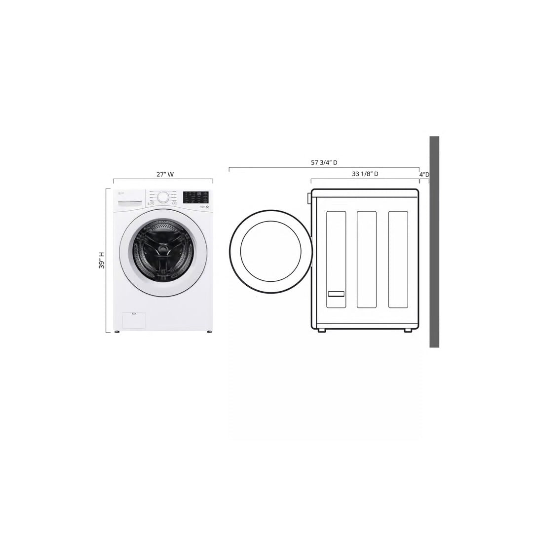 5.0 cu. ft. Stackable Front Load Washer in White with 6 Motion Cleaning Technology